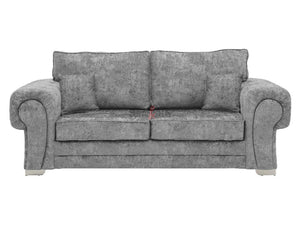 Side View of 3 Seater Grey Textured Fabric Sofa - Kensal Sofa | Sofas & Beds Ltd.