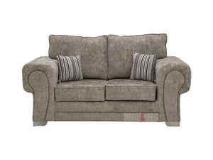 Side View of 2 Seater Truffle Textured Chenille Fabric Sofa - Sofa Kensal | Sofas & Beds Ltd.