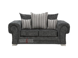 3+2 Seater Dark Grey Textured Fabric Sofa with Pillows | Sofas & Beds Ltd.