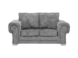 Side View of 2 Seater Grey Textured Fabric Sofa - Kensal Sofa | Sofas & Beds Ltd.#