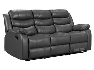 Sorrento 3+2 Grey Leather Recliner Sofa Set