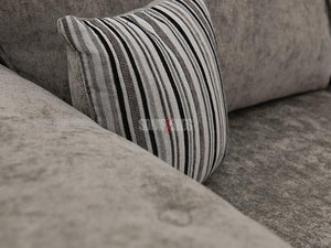 Side View of 3 Seater Truffle Textured Fabric Sofa - Sofa Kensal | Sofas & Beds Ltd.