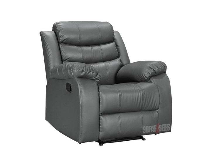 Sorrento Grey Leather Recliner Armchair