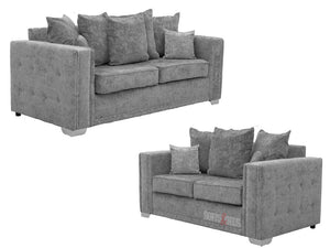 Kensington 3+2 Grey Textured Fabric Sofa