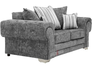 Chingford 2 Seater Grey Textured Fabric Sofa - Lined Cushions