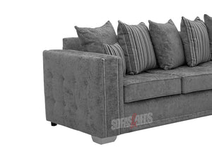 Grey Textured Fabric Corner Sofa - Kensington Sofa | Sofas & Beds Ltd.