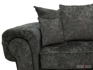 Chingford 2 Seater Dark Grey Textured Chenille Fabric Sofa