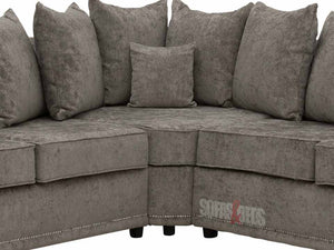 Truffle Textured Fabric Corner Sofa with Standard Pillows - Kensington Corner Sofa | Sofas & Beds Ltd.