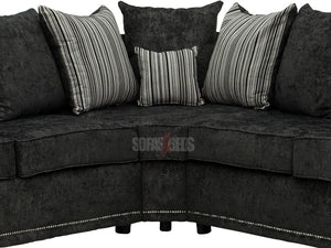 Dark Grey Textured Fabric Corner 5 Seater Sofa - Sofa Kensington | Sofas & Beds Ltd.
