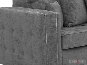 Grey Textured Fabric Corner Sofa - Kensington Sofa | Sofas & Beds Ltd.