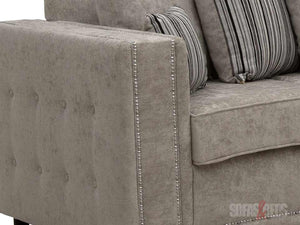 Kensington Silver Textured Fabric Corner Sofa