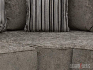 Truffle Textured Fabric Corner Sofa with Striped Pillows and its Divided form | Sofas & Beds Ltd.