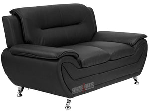 Millbank 2 Seater Black Leather Sofa
