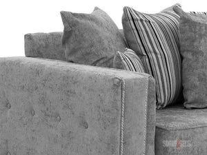 Side View of 2 Seater Grey Textured Fabric Sofa - Kensington Sofa | Sofas & Beds Ltd.