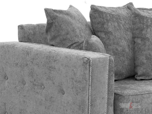 Side View of 2 Seater Grey Textured Fabric Sofa - Kensington Sofa | Sofas & Beds Ltd.