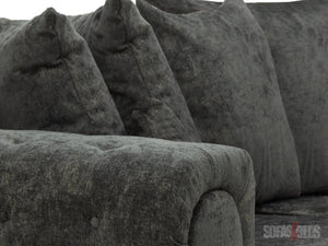 Chingford 3 Seater Dark Grey Textured Chenille Fabric Sofa