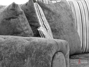 Side View of 3 Seater Grey Textured Fabric Sofa - Chingford Sofa | Sofas & Beds Ltd.