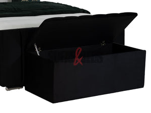  Velvet Upholstered Bed in black - Sofas & Beds Limited