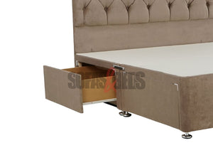 MORDEN 4'6 Divan Bed with Storage - Beige