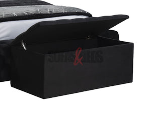 Velvet Chesterfield Bed - Black | Tufted Design - Sofas & Beds Limited