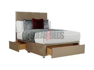 TUFNELL 4'6 Divan Storage Bed - Beige