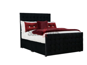 HYDE Velvet Chesterfield Ottoman Bed - Black
