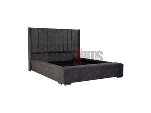 Velvet Upholstered Divan Bed in Grey | Sofas & Beds Limited