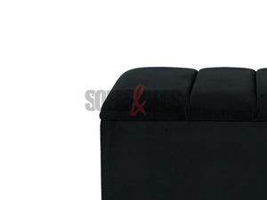 Opened Black Velvet Storage Box | Sofas & Beds Limited