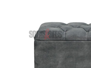 Opened Grey Velvet Storage Box | Sofas & Beds Limited
