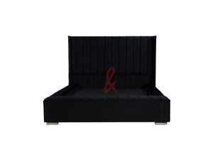 Velvet Upholstered Divan Bed in Black | Sofas & Beds Limited