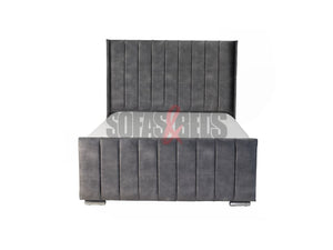 Velvet Upholstered Bed in grey- Sofas & Beds Limited