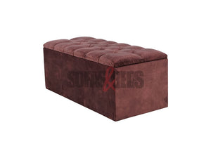 Opened Burgundy Velvet Storage Box | Sofas & Beds Limited