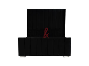  Velvet Upholstered Bed in black - Sofas & Beds Limited