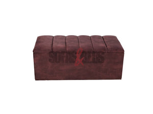 Opened Burgundy Velvet Storage Box | Sofas & Beds Limited 
