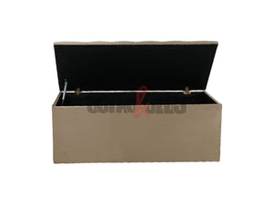 Opened Beige Velvet Storage Box | Sofas & Beds Limited