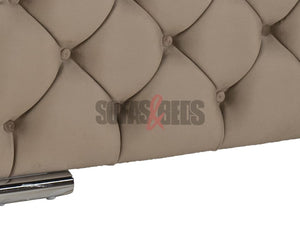 Beige Velvet Upholstered Bed | Sofas & Beds Limited
