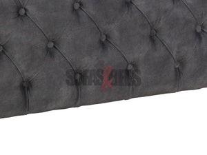 Velvet Chesterfield Bed - Grey |  Sofas & Beds Limited