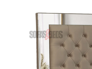  Velvet Upholstered Bed in Beige by Sofas & Beds Limited 