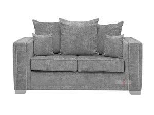 Side View of 2 Seater Grey Textured Fabric Sofa - Kensington Sofa | Sofas & Beds Ltd.