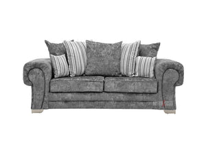 3+2 Seater Grey Textured Fabric Sofa Set from Different Angles - Chingford Sofa | Sofas & Beds Ltd.