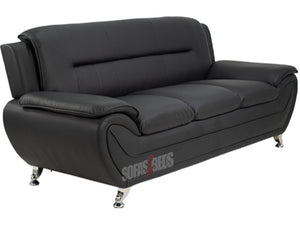 Millbank 3 Seater Black Leather Sofa