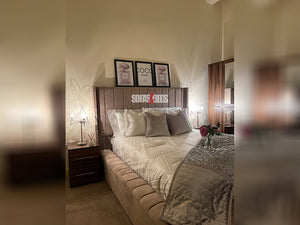 Velvet Upholstered Divan Bed in Beige | Sofas & Beds Limited